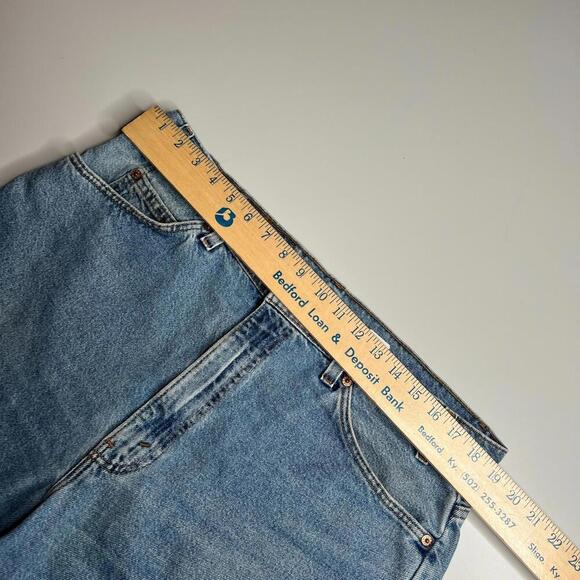 Vintage Levi’s 505 Regular Fit Denim Shorts W38 L9 Light Blue USA Made 90s - Picture 5 of 13